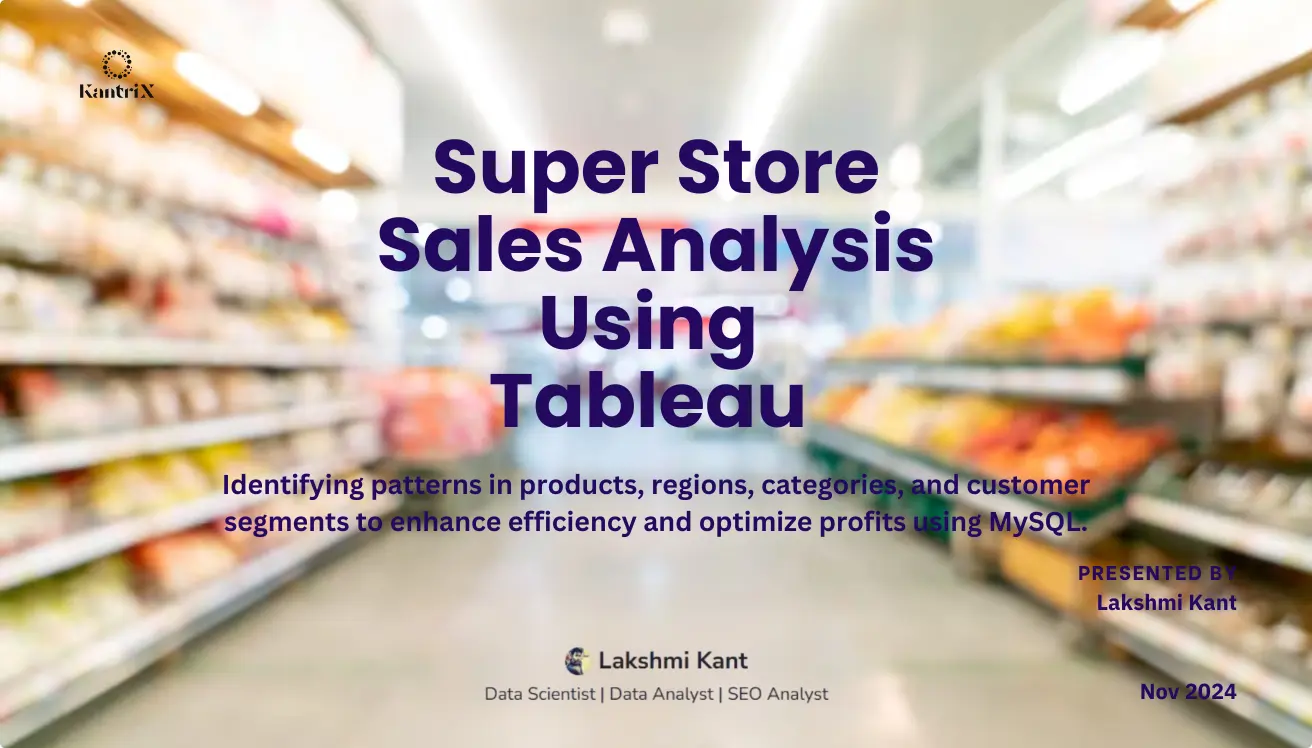 Superstore Sales Analysis with Tableau Slide 1